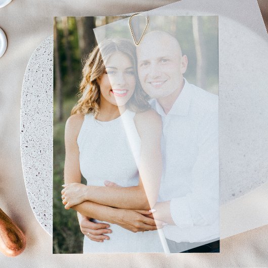 Double-Sided Photo Card for Vellum Wedding Invite Kaart