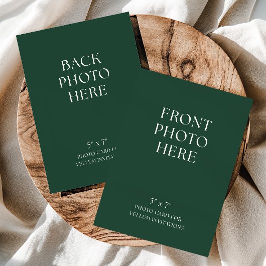 Double-Sided Photo Card for Vellum Wedding Invite Kaart
