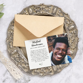 Double Sided Photo Funeral Hartelijk dank Bedankkaart