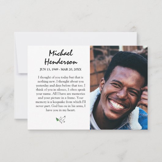 Double Sided Photo Funeral Hartelijk dank Bedankkaart (Voorkant)