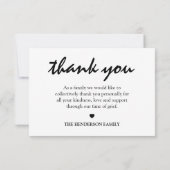 Double Sided Photo Funeral Hartelijk dank Bedankkaart (Achterkant)