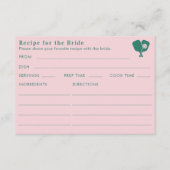 Double Sided Pink Green Bridal Shower Recipe  Informatiekaartje (Voorkant)
