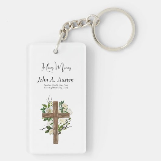 Double-Sided Rectangle Memorial Keychain (achterkant)