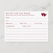 Double Sided Red Valentines Bridal Shower Recipe  Informatiekaartje (Voorkant)