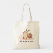 Double-Sided Snail Tote | Life Is Not a Race Bag (Achterkant)