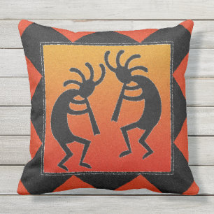 Double Sided Southwest Dancing Kokopelli Design Buitenkussen