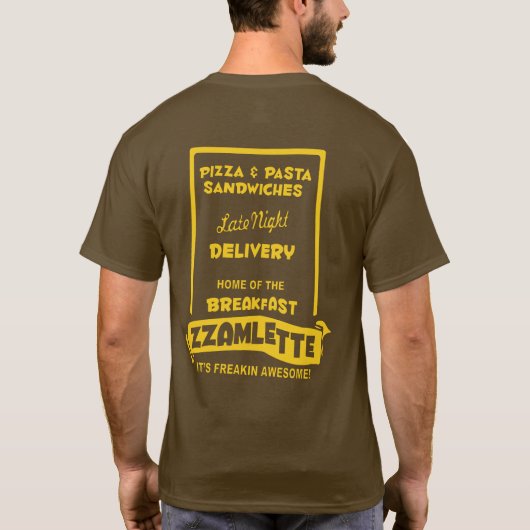 Double Sided Wake & Bake Pizza Delivery Logo T-shirt (Achterkant)