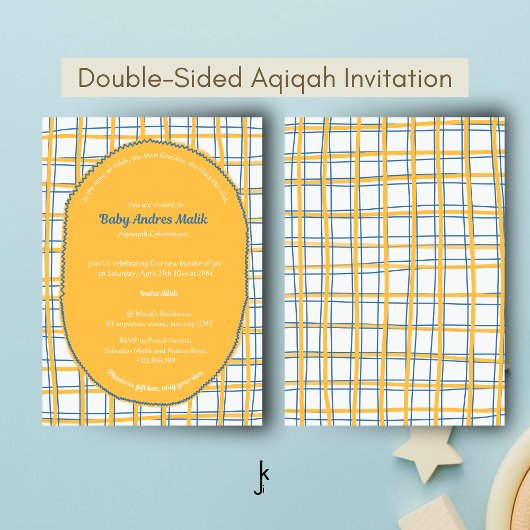 Double-Sided White Yellow Bright Plaid Hand-Drawn Kaart