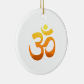 Double Sided Zen Yoga Om Mantra Symbol Gold Sun Keramisch Ornament (Rechts)