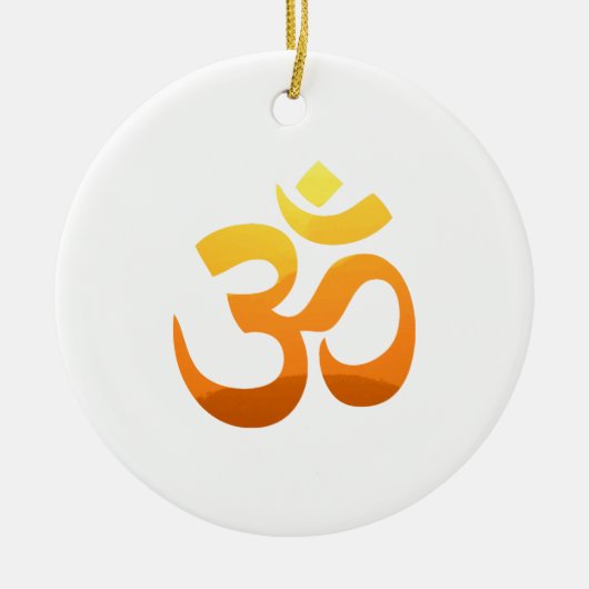 Double Sided Zen Yoga Om Mantra Symbol Gold Sun Keramisch Ornament (Voorkant)