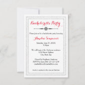 Double Silver Trim - 3x5 Bachelorette Invitation Kaart (Voorkant)