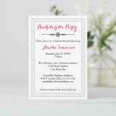 Double Silver Trim - 3x5 Bachelorette Invitation Kaart (Staand voorkant)