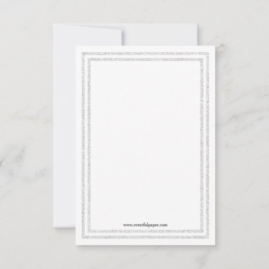 Double Silver Trim - 3x5 Bachelorette Invitation Kaart (Achterkant)