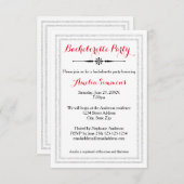Double Silver Trim - 3x5 Bachelorette Invitation Kaart (Voorkant / Achterkant)