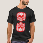 Double Skulls Merge Cool Mannen stijl 80s T-shirt (Voorkant)