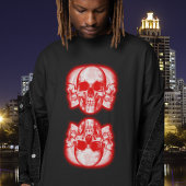 Double Skulls Merge Cool Mannen stijl 80s T-shirt