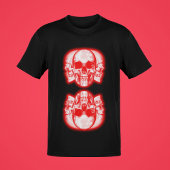 Double Skulls Merge Cool Mannen stijl 80s T-shirt