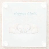 Double Snuggles Twin Baby shower Glazen Onderzetter (Achterkant)