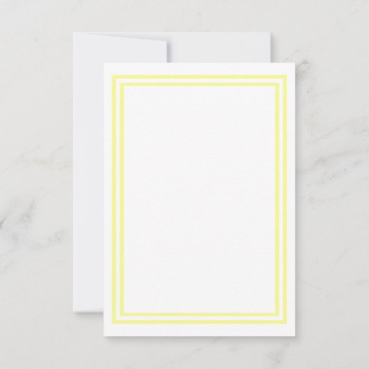 Double Soft Yellow Trim - 3x5 Weddenschap Kaart (Achterkant)