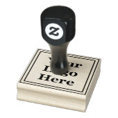 Double Square Border Voeg hier uw Logo toe Rubberstempel (Stempel)