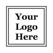 Double Square Border Voeg hier uw Logo toe Rubberstempel (Afrduk)