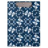 Double Star Chain Shades of Blue Quilt Klembord (Voorkant)