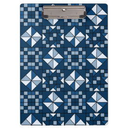 Double Star Chain Shades of Blue Quilt Klembord