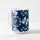 Double Star Chain Shades of Blue Quilt Koffiemok (Voorkant links)