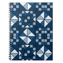 Double Star Chain Shades of Blue Quilt
