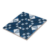 Double Star Chain Shades of Blue Quilt Tegeltje (Zijkant)