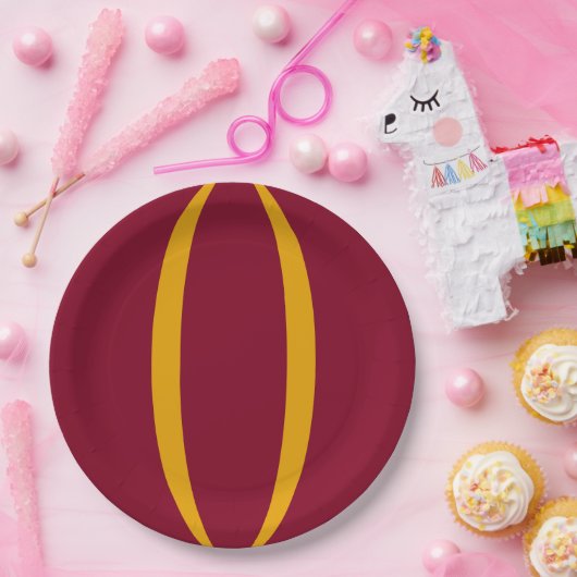 Double Stripe Custom Party Paper Plate Papieren Bordje (Feest)