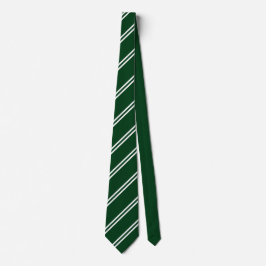 Double Stripe Green & White Stropdas