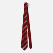 Double Stripe Maroon & Sky Stropdas (Voorkant)