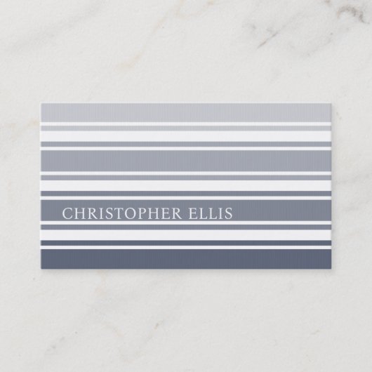 Double Striped | Slate Blue Ombre Visitekaartje (Voorkant)