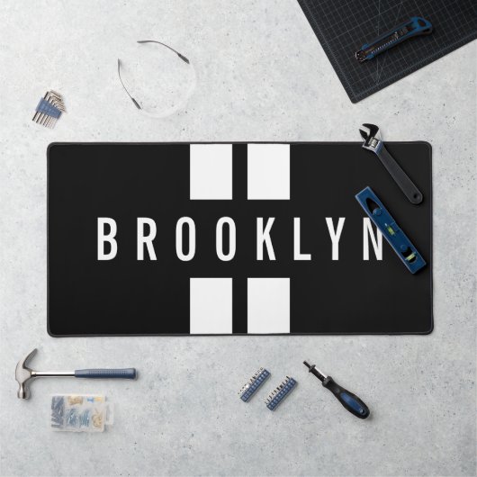 Double Stripes Custom Name Racing Fan Race Classic Bureaumat (Werkstation)