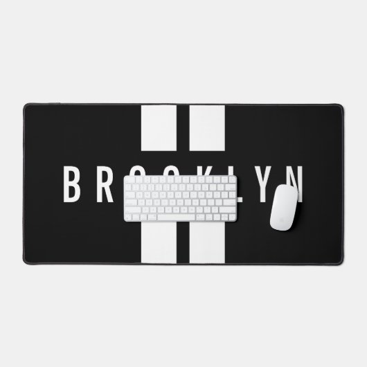 Double Stripes Custom Name Racing Fan Race Classic Bureaumat (Keyboard & Muis)