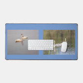 Double Swan Photo Desk Mat (Keyboard & Muis)