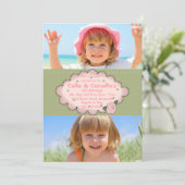 Double Sweet 2 Photo Invitation Kaart (Staand voorkant)