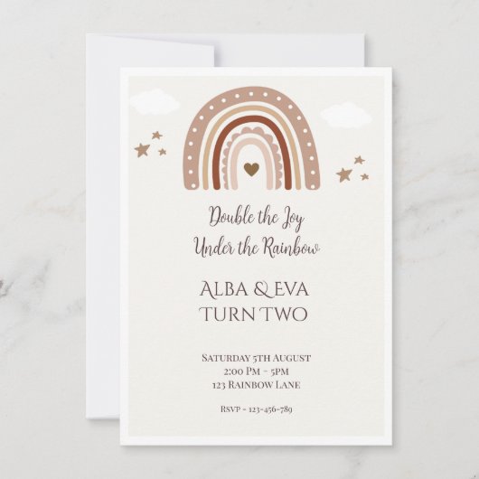 Double the Joy Under the Rainbow beroemd gemaakt d Kaart (Voorkant)