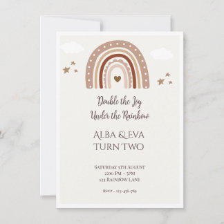 Double the Joy Under the Rainbow beroemd gemaakt d Kaart