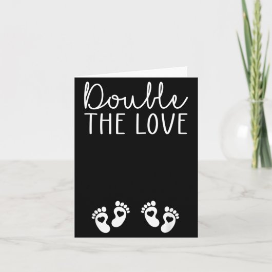 Double The Love Valentines Day Twin Pregnancy Anno Kaart (Voorkant)