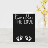 Double The Love Valentines Day Twin Pregnancy Anno Kaart (Gele Bloem)