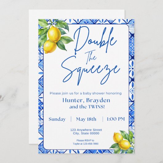 Double The Squeeze Invitation Kaart (Voorkant / Achterkant)