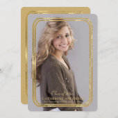 Double Thin Gold Lijst Photo Invitation Kaart (Voorkant / Achterkant)