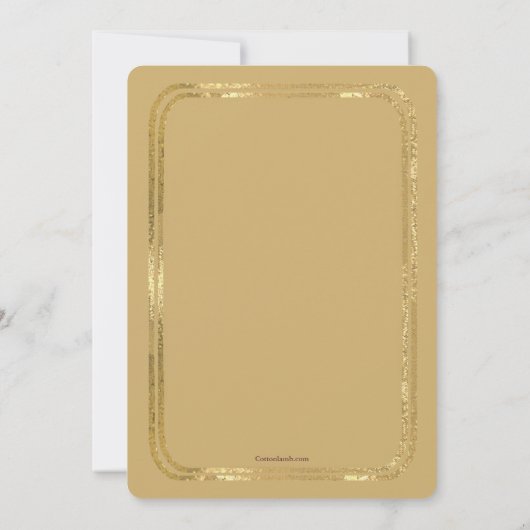 Double Thin Gold Lijst Photo Invitation Kaart (Achterkant)