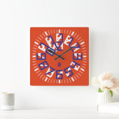 Double Triangle Numbers by Masanser Pixelat Vierkante Klok (Huis)