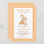 Double Trouble-Baby shower Kaart (Voorkant / Achterkant)