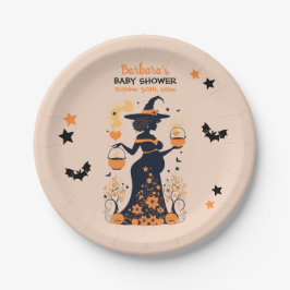 Double Trouble Brew - Een Tweeling Halloween Baby  Papieren Bordje