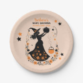 Double Trouble Brew - Een Tweeling Halloween Baby  Papieren Bordje (Voorkant)