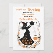 Double Trouble Brew - Tweeling Halloween Baby show Kaart (Voorkant)